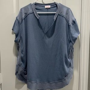Oversized waffle tee by Pink Lily